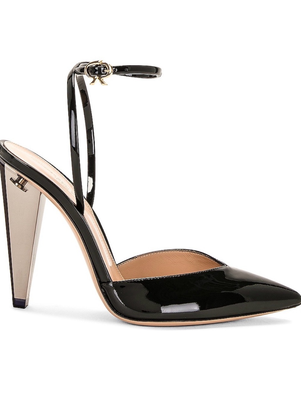 Gianvito Rossi Vernice Patent Leather Plexi Heel Pumps Black EU 39